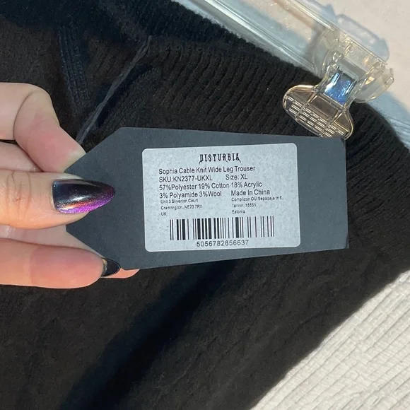 Disturbia Black Knit Women's Trousers - Picture 3 of 9